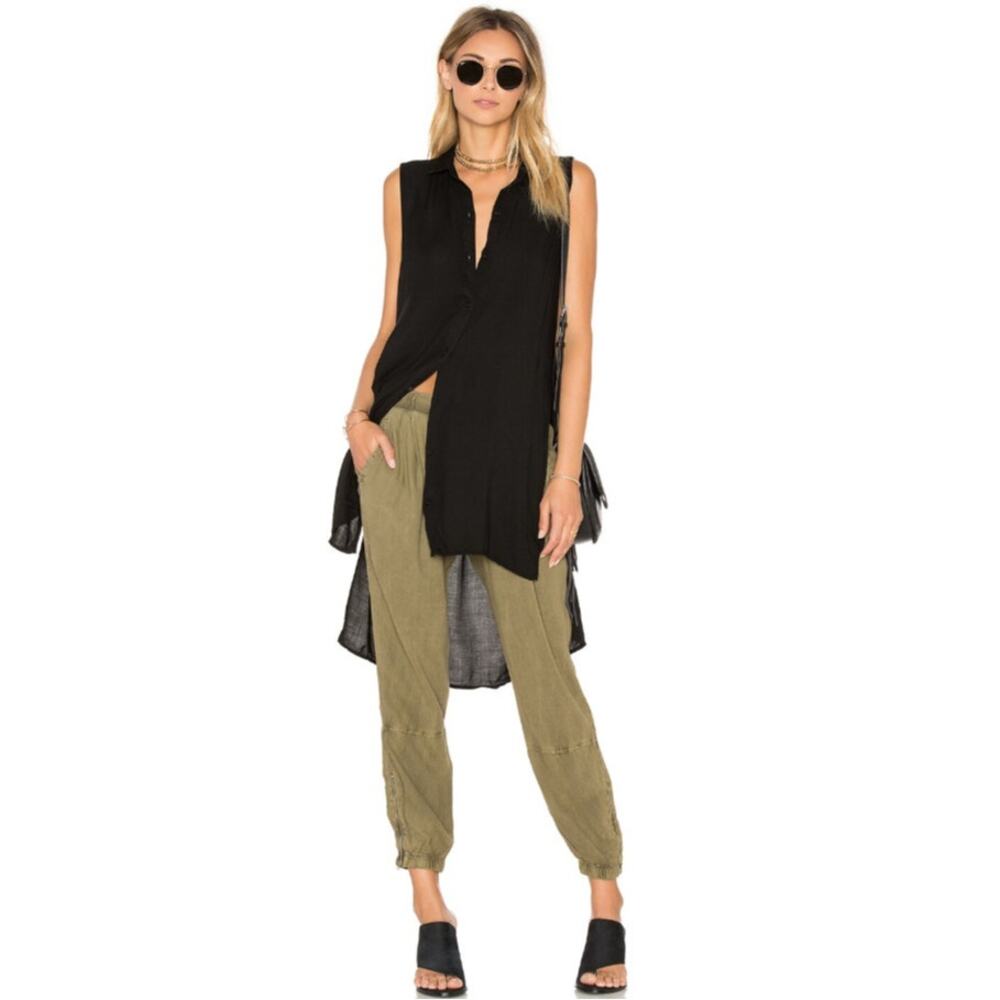 BELLA DAHL Revolve Black High Low Tunic Top Small Flowy Long Sleeveless